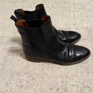 Massimo Dutti Black Leather Ankle Boots